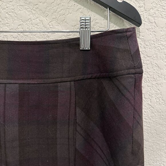 Kenar Women's Brown 100% Wool Plaid Skirt Size 10 - Picture 3 of 8